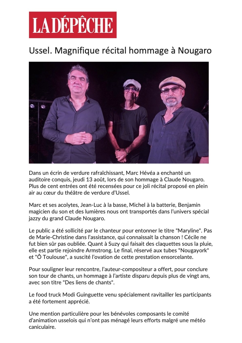 USSEL Hommage à Claude NOUGARO